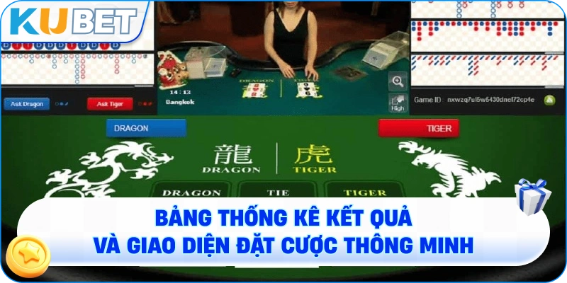 Bảng thống kê kết quả và giao diện đặt cược thông minh