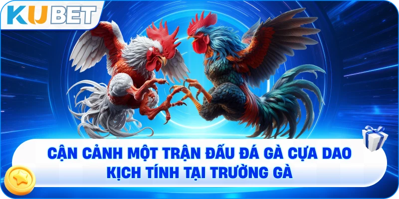 Cận cảnh một trận đấu đá gà cựa dao kịch tính tại trường gà